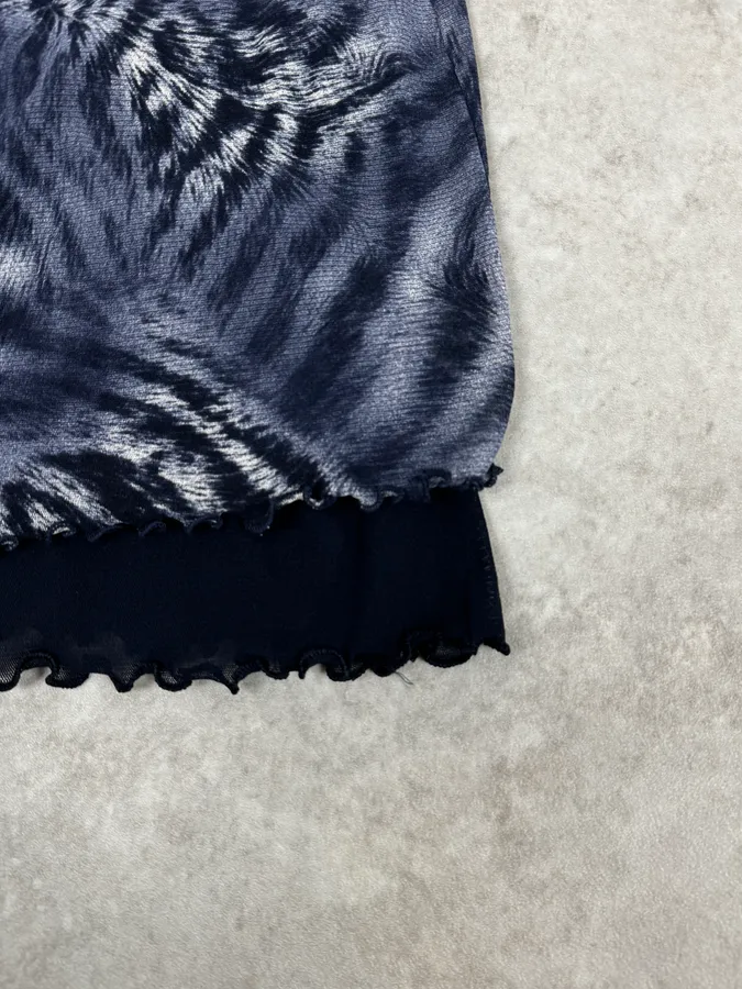 2000s Roberto Cavalli Blue Mesh Zebra Hallucination Dress - Image 8