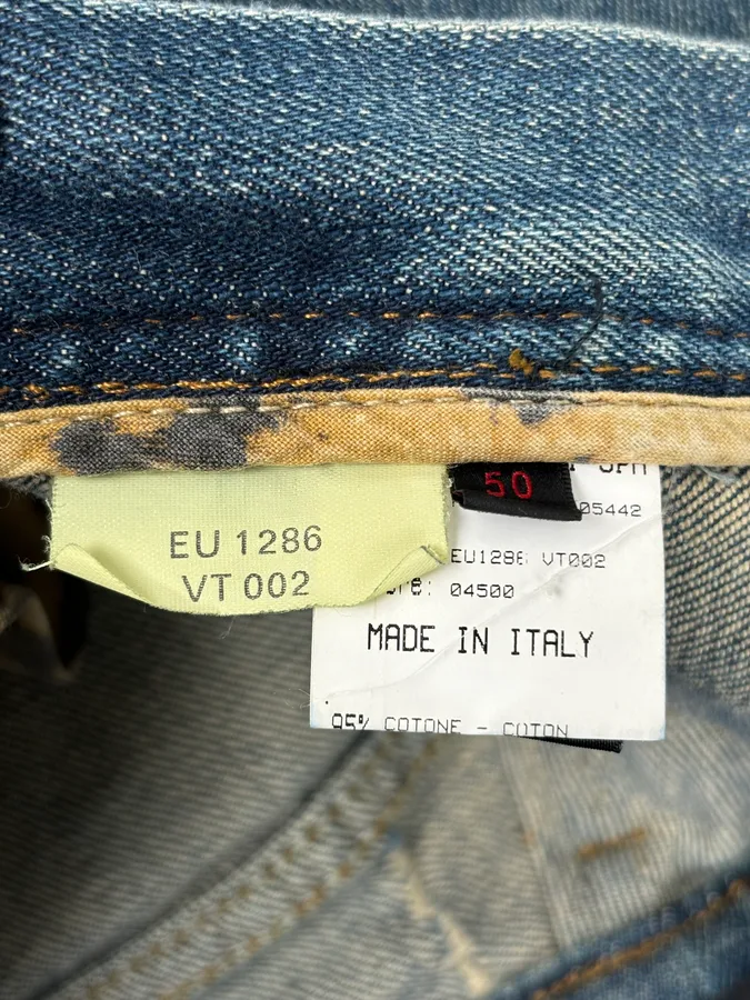 2000s Roberto Cavalli Blue Straight Contrast Side Stripe Denim Jeans - Image 11