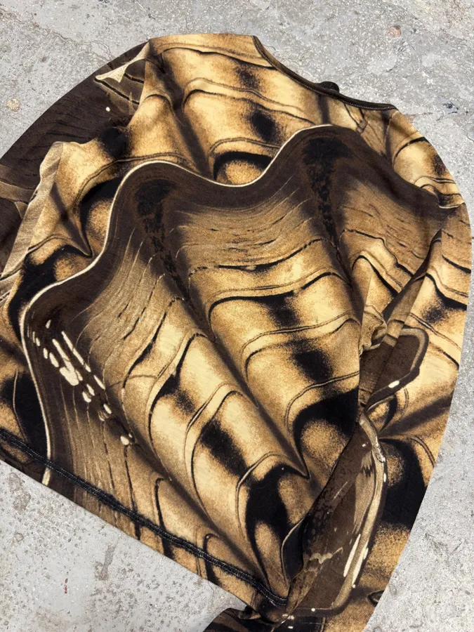 2000s Roberto Cavalli Brown Abstract Effect Longsleeves Top - Image 5