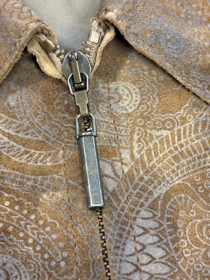 2000s Roberto Cavalli Brown Asian Dragon Leather Biker Jacket - Image 9