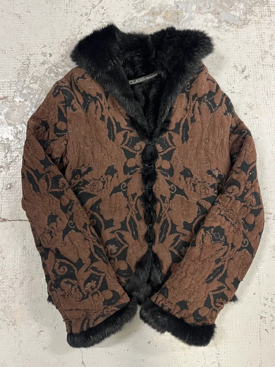 2000s Roberto Cavalli Brown & Black Cardigan Sweater - Image 4