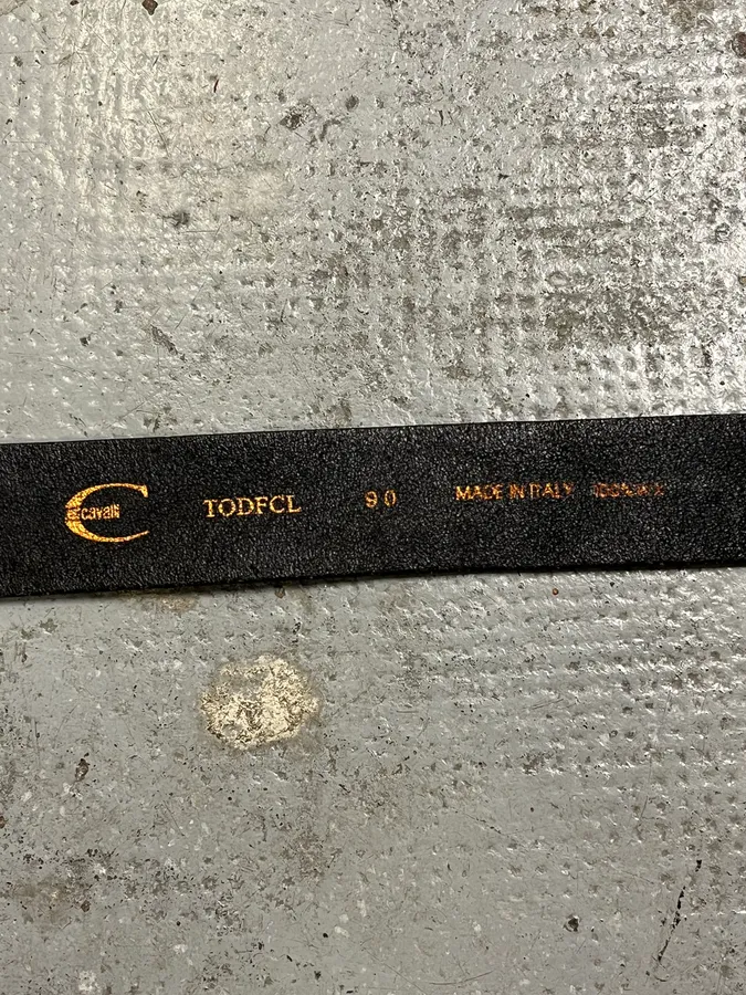 2000s Roberto Cavalli Brown Crocodile Effect Embossed Leather Belt - Image 8