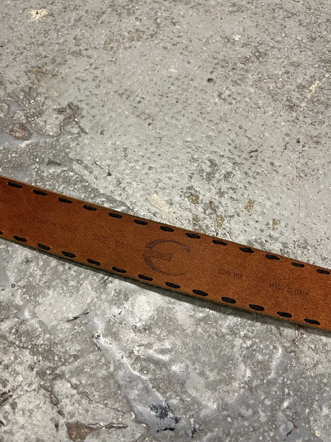 2000s Roberto Cavalli Brown Imperial Royal Leather Belt - Image 10
