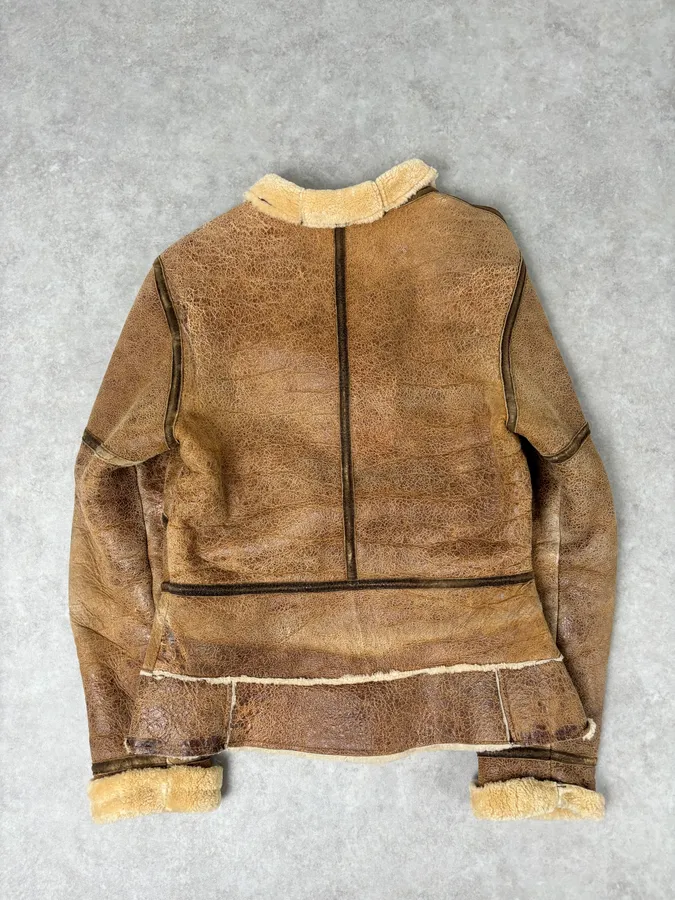 2000s Roberto Cavalli Brown Pure Shearling Leather Jacket - Image 5