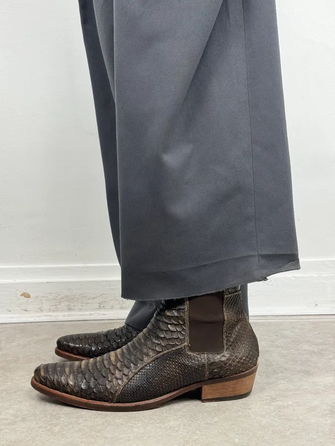 2000s Roberto Cavalli Brown Python Cowboy Boots - Image 2