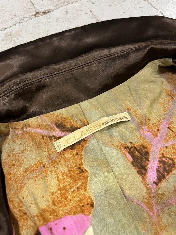 2000s Roberto Cavalli Brown Royal Jacket - Image 10