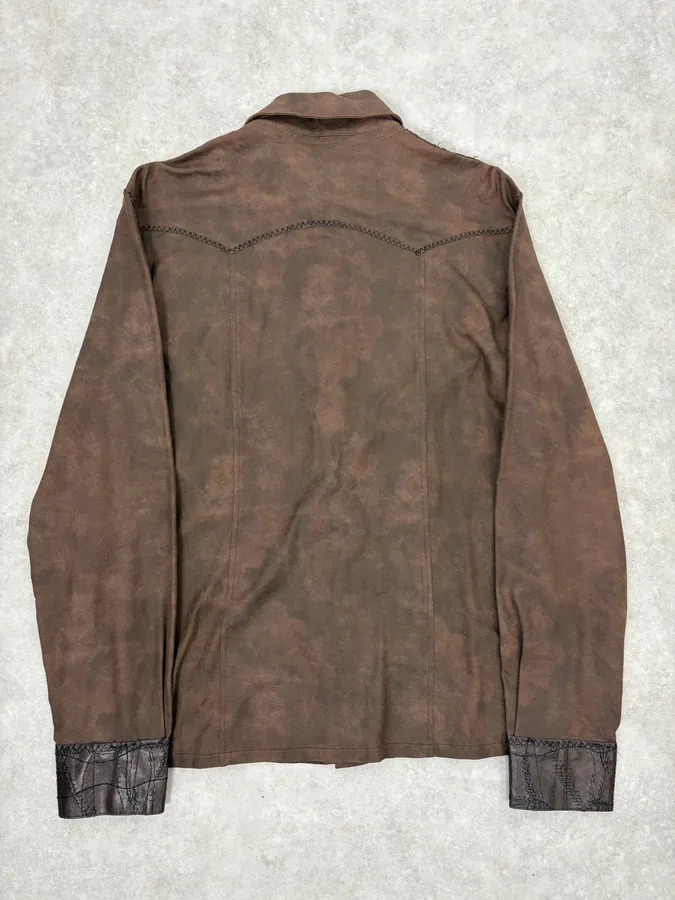 2000s Roberto Cavalli Brut Brown Shirt - Image 6