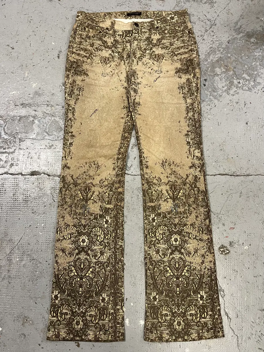 2000s Roberto Cavalli Camel Arabic Mozaic Pants - Image 5