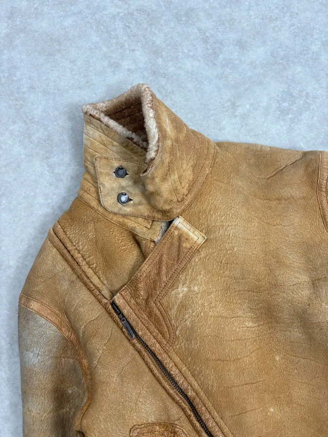 2000s Roberto Cavalli Camel Premium Shearling Jacket - Image 5