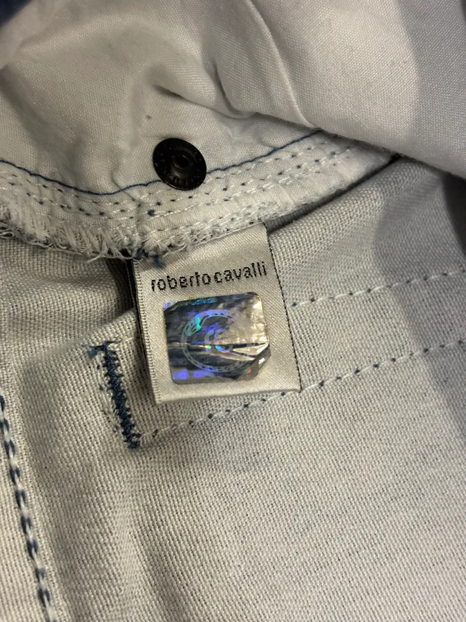 2000s Roberto Cavalli Deep Ocean Blue Gradient Pants - Image 11