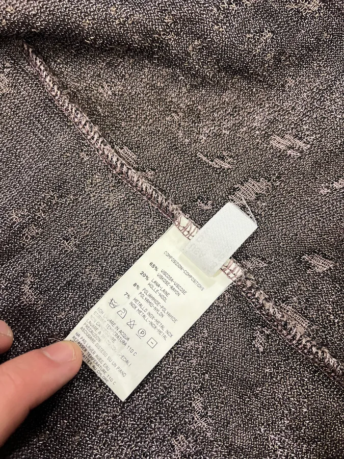 2000s Roberto Cavalli Destroyed Effect Grey Purple Cardigan - Image 9