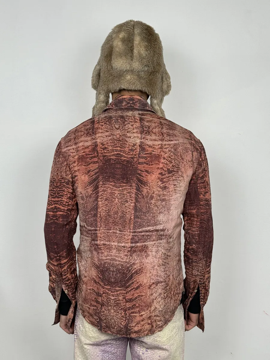 2000s Roberto Cavalli Earth Brown Shirt - Image 3