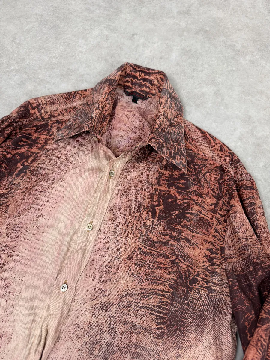 2000s Roberto Cavalli Earth Brown Shirt - Image 6