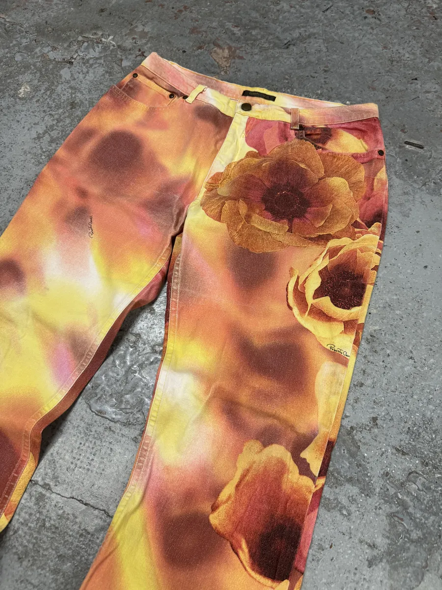 2000s Roberto Cavalli Flowers Spectrum Summer Pants - Image 9