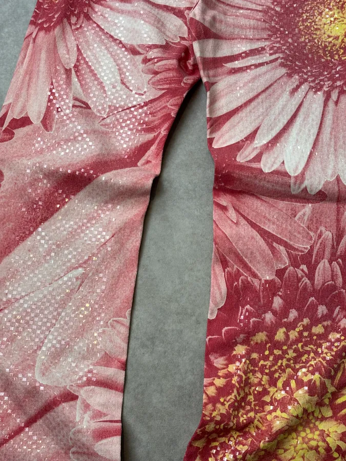 2000s Roberto Cavalli Fuchsia Cotton Floral Sequin Pants - Image 11