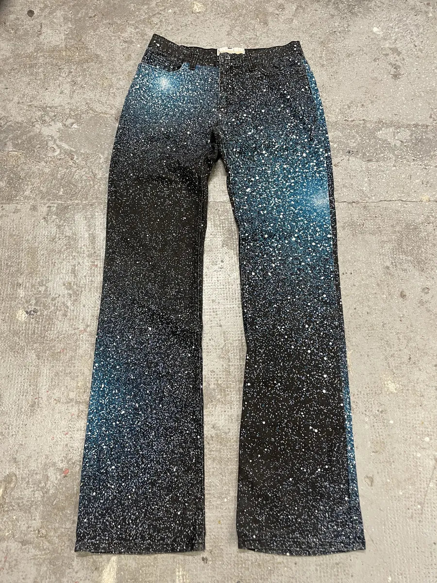 2000s Roberto Cavalli Galaxy Expansion Blue Pants - Image 3