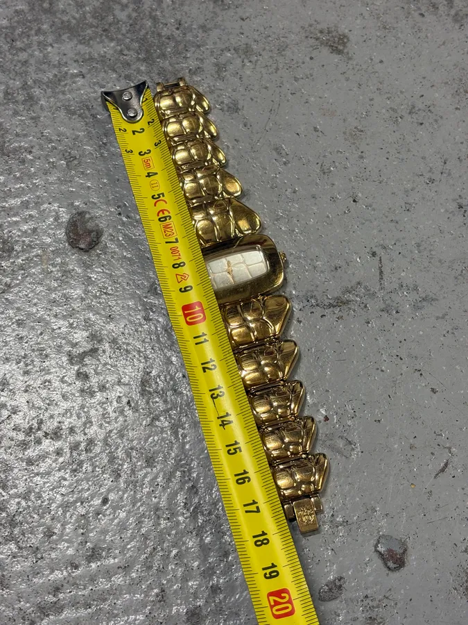 2000s Roberto Cavalli Gold Chunky Link Snake Watch - Image 9