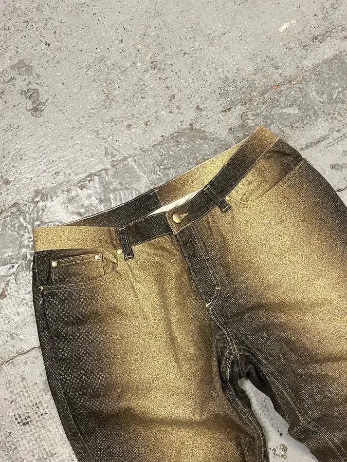 2000s Roberto Cavalli Gold Gradient Glitters Pants - Image 6