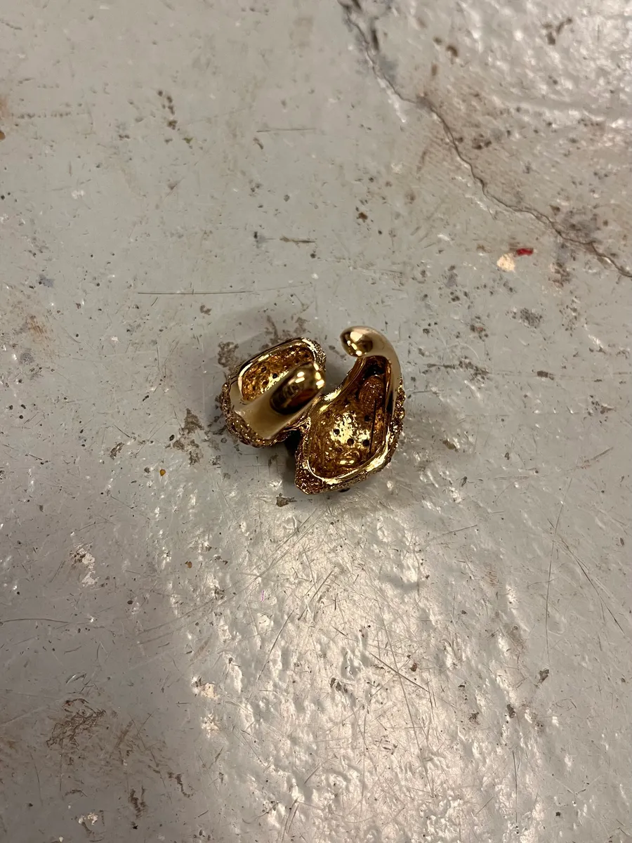 2000s Roberto Cavalli Golden Snake Adjustable Ring - Image 5