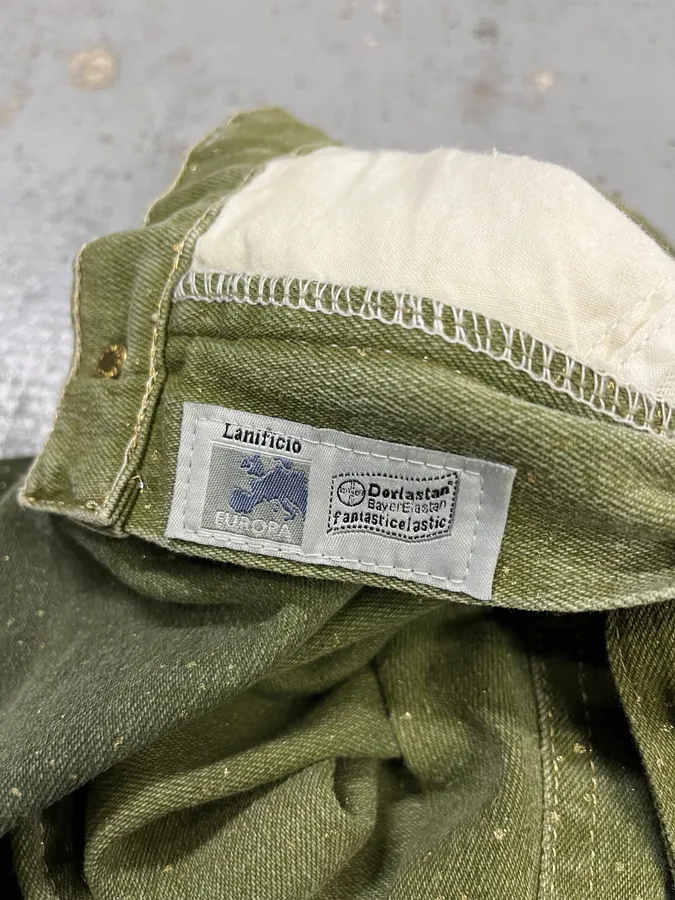 2000s Roberto Cavalli Gradient Green Glitter Pants - Image 12