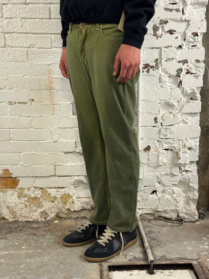 2000s Roberto Cavalli Gradient Green Glitter Pants - Image 2