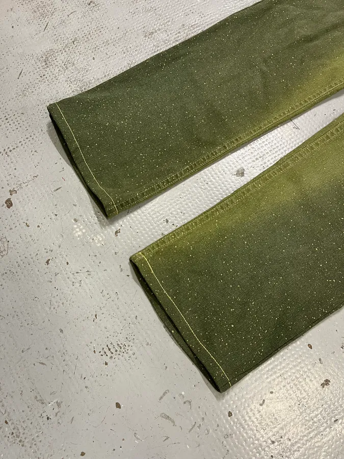 2000s Roberto Cavalli Gradient Green Glitter Pants - Image 7