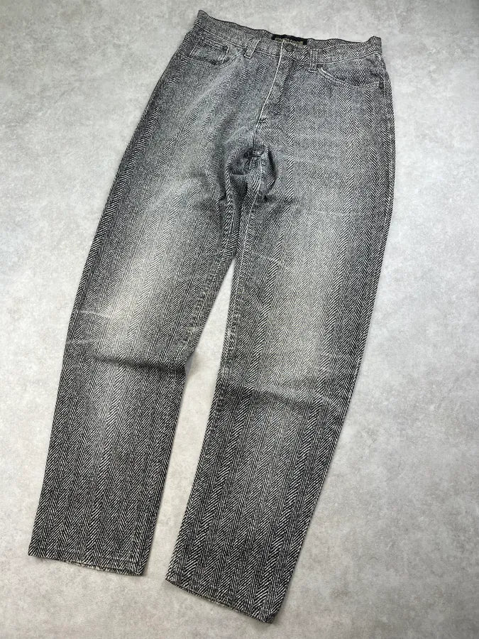 2000s Roberto Cavalli Grey Faded Pants - Image 5
