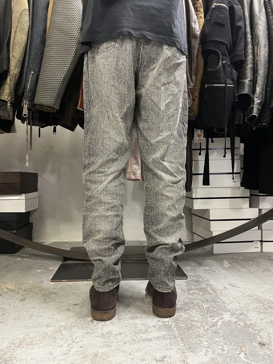 2000s Roberto Cavalli Grey Faded Pants - Image 4