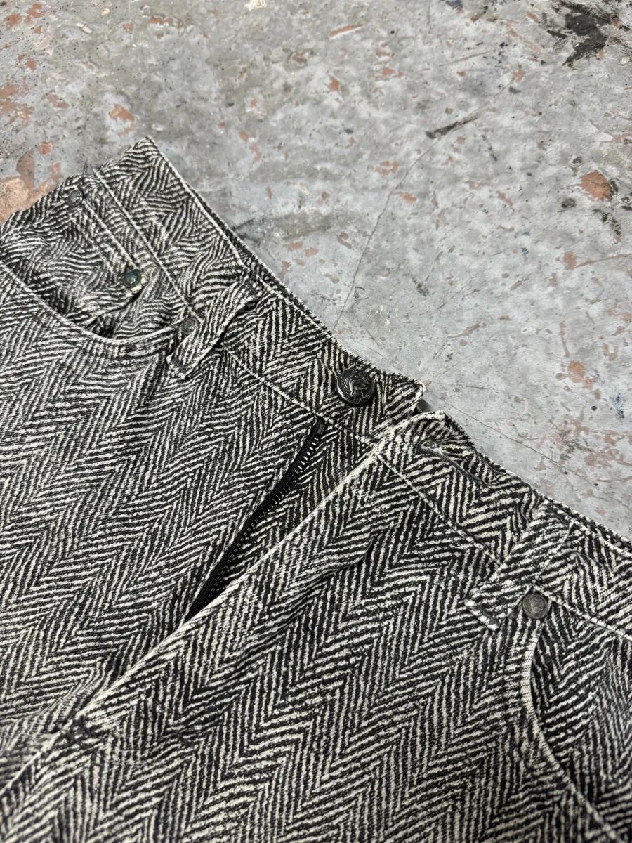 2000s Roberto Cavalli Grey Faded Pants - Image 8