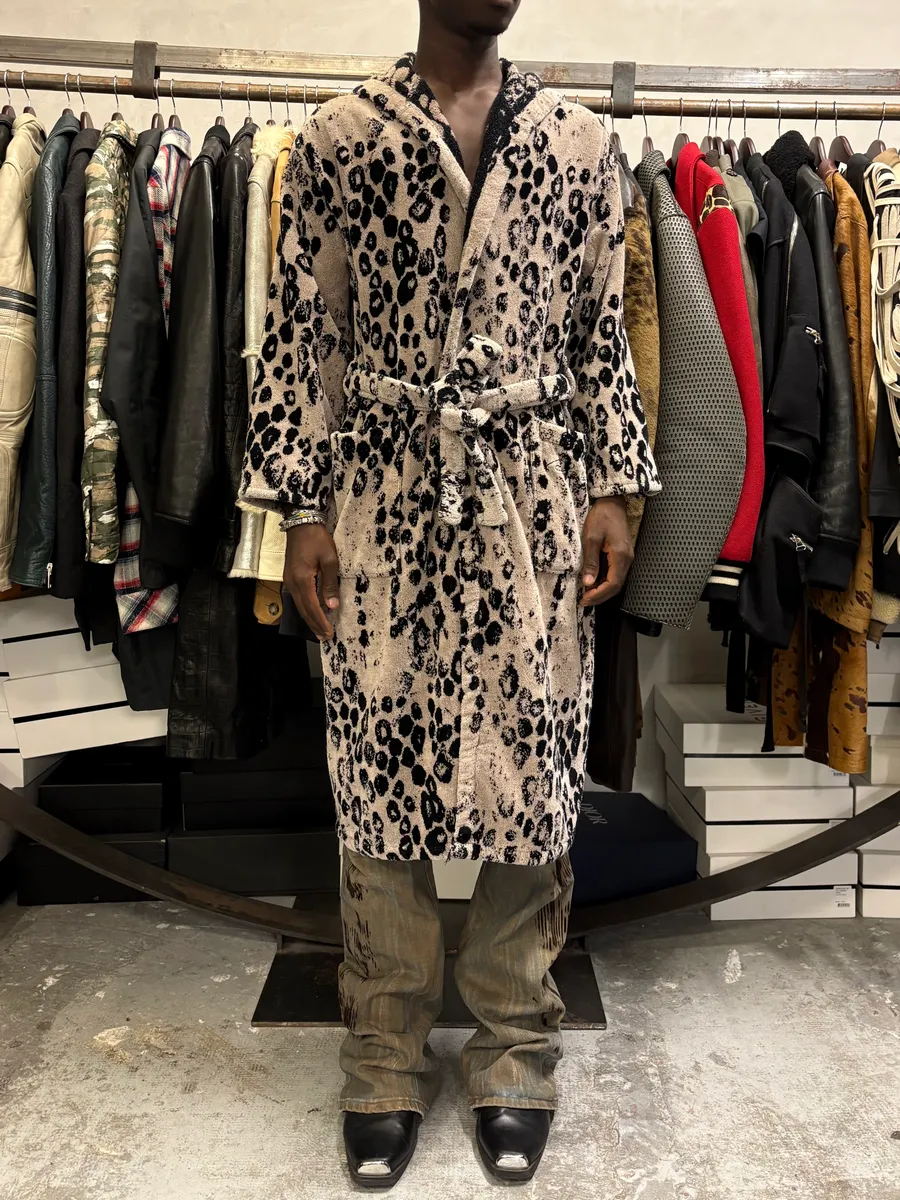 2000s Roberto Cavalli Leopard Beige Bathrobe