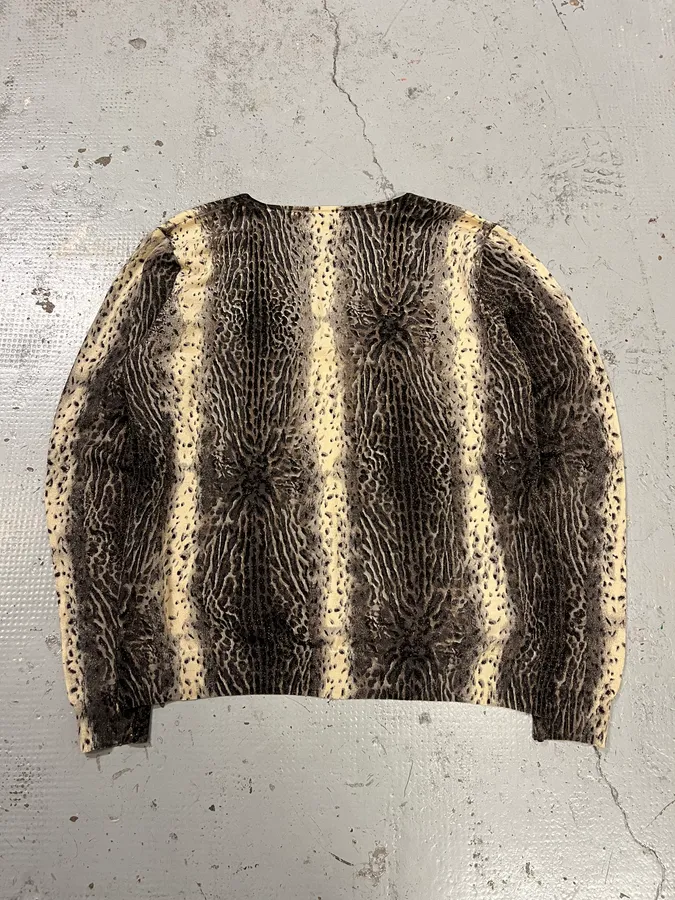 2000s Roberto Cavalli Leopard Beige Knit V Neck Sweater - Image 8