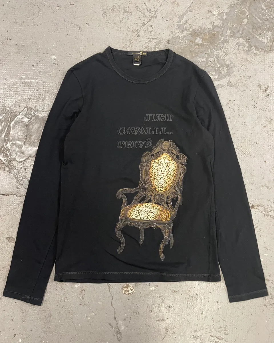 2000s Roberto Cavalli Leopard Chair Longsleeves