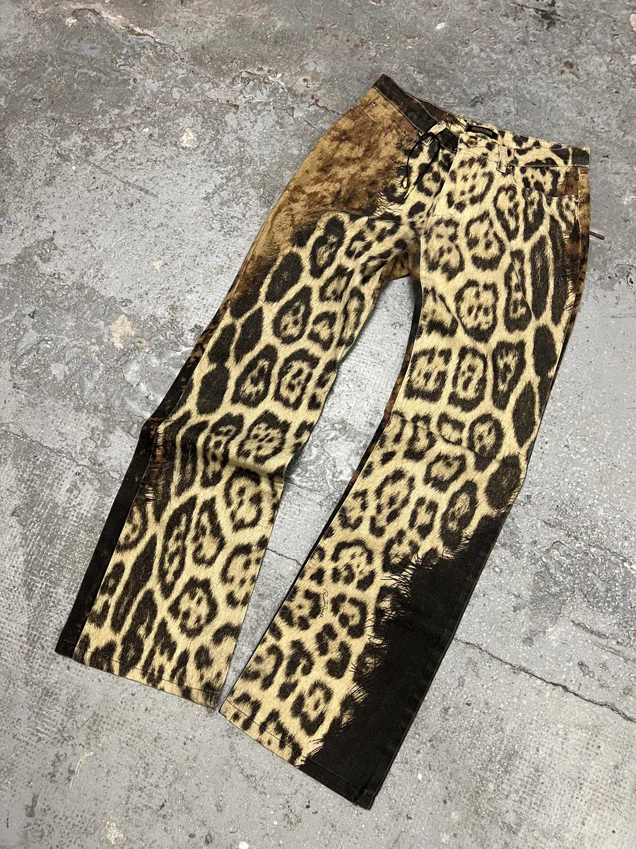 2000s Roberto Cavalli Leopard Explosion Savage Pants - Image 3
