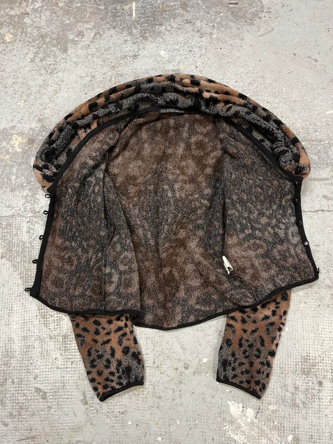 2000s Roberto Cavalli Leopard Fleece Cardigan - Image 8