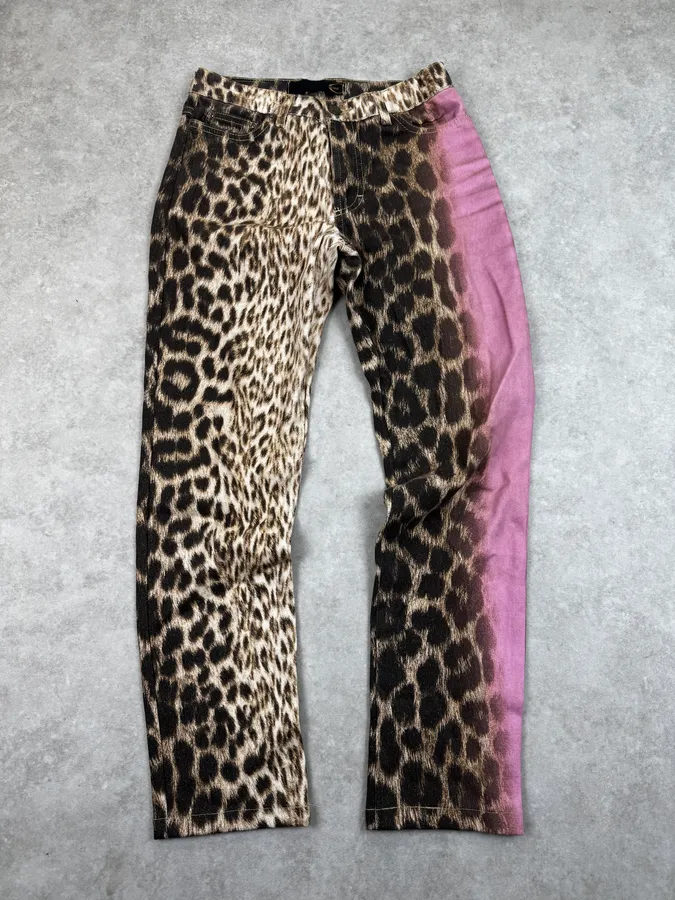 2000s Roberto Cavalli Leopard Pink Gradient Pants