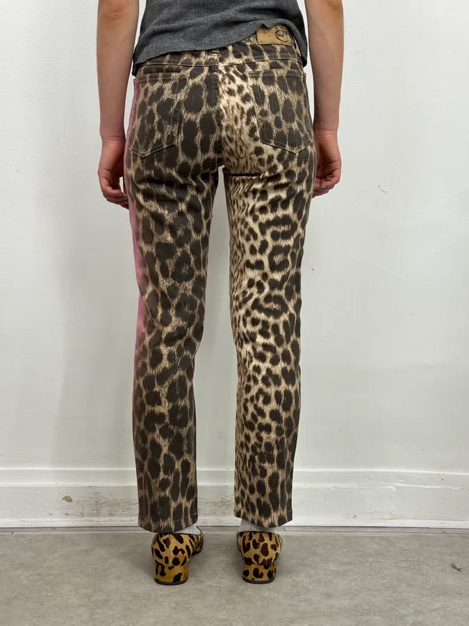 2000s Roberto Cavalli Leopard Pink Gradient Pants - Image 5