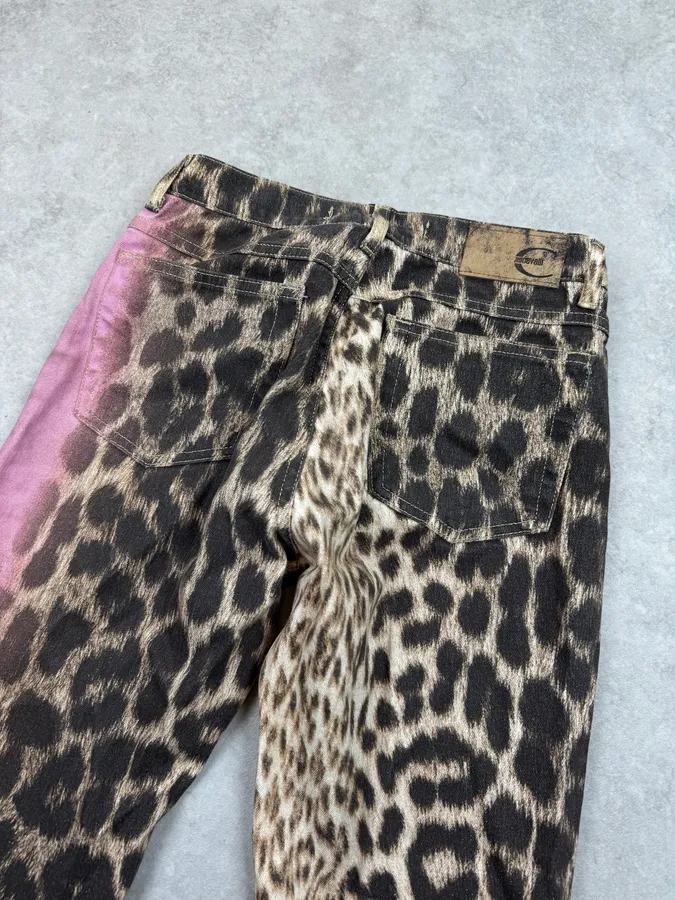 2000s Roberto Cavalli Leopard Pink Gradient Pants - Image 7