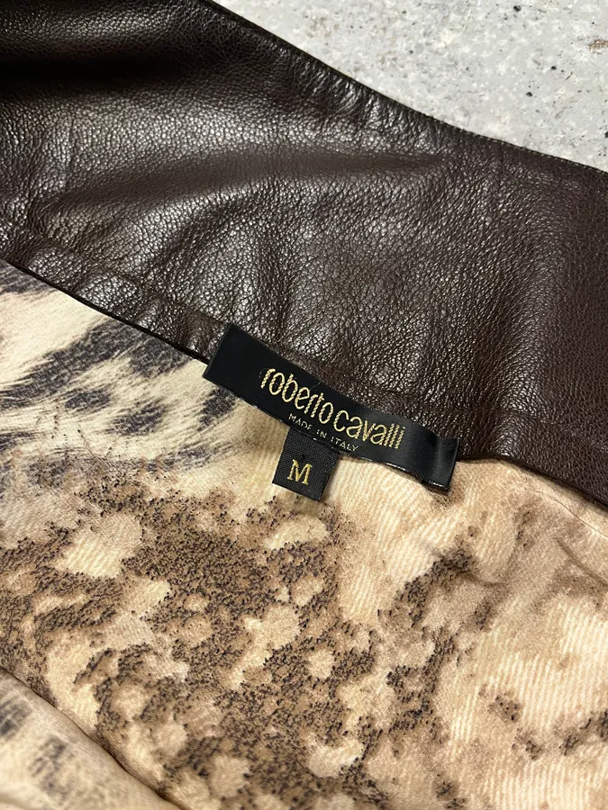 2000s Roberto Cavalli Leopard Raw Skirt - Image 11