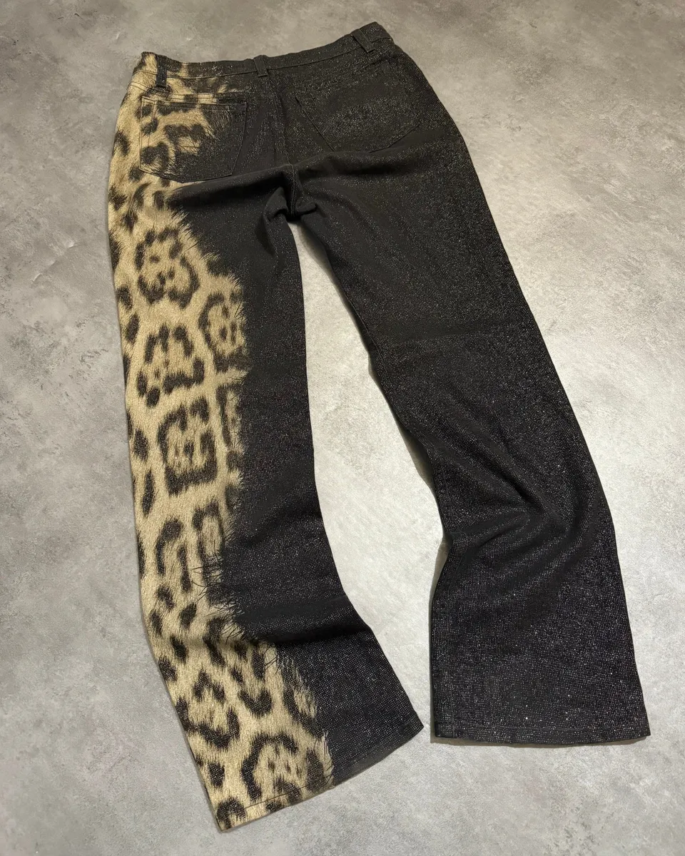 2000s Roberto Cavalli Leopard Shimmering Brut Pants - Image 2