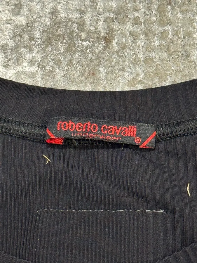 2000s Roberto Cavalli Lines Black Longsleeves - Image 5