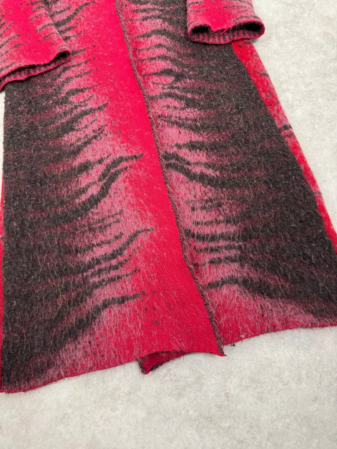 2000s Roberto Cavalli Long Devil Satan Mohair Raccoon Cardigan - Image 7