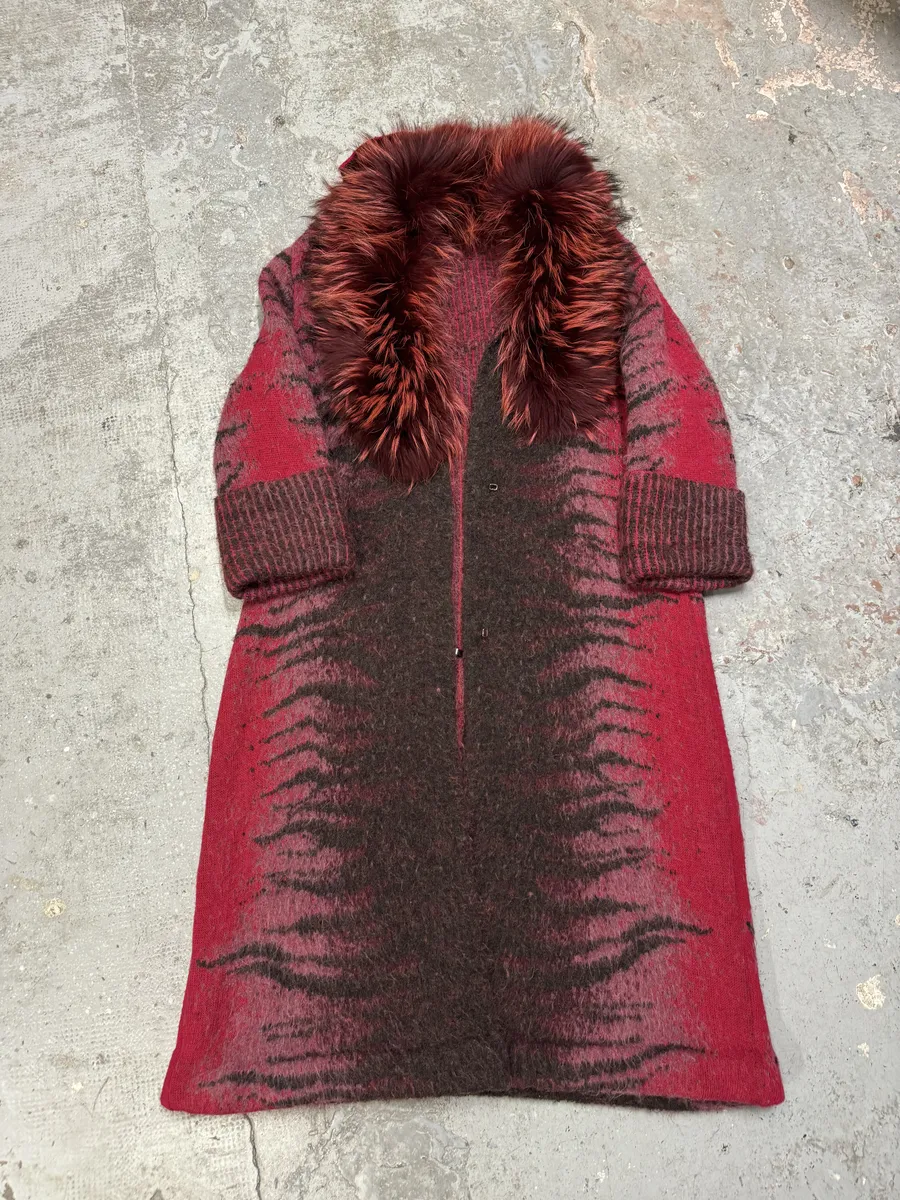 2000s Roberto Cavalli Long Devil Satan Mohair Raccoon Cardigan - Image 6