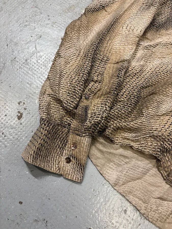 2000s Roberto Cavalli Marble Effect Taup Contemporary Shirt - Image 6