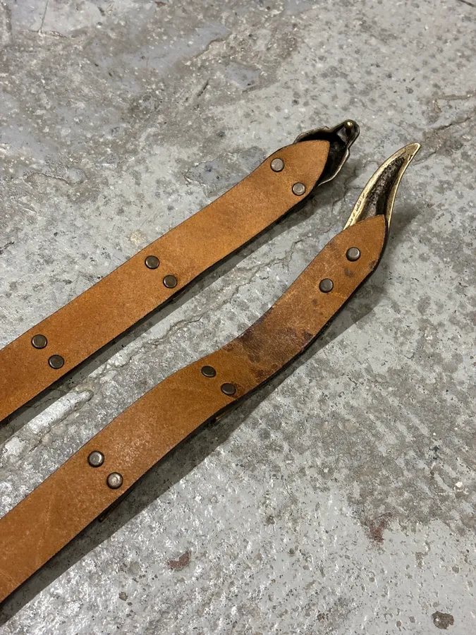 2000s Roberto Cavalli Metal Snake Leather Brown Belt - Image 5