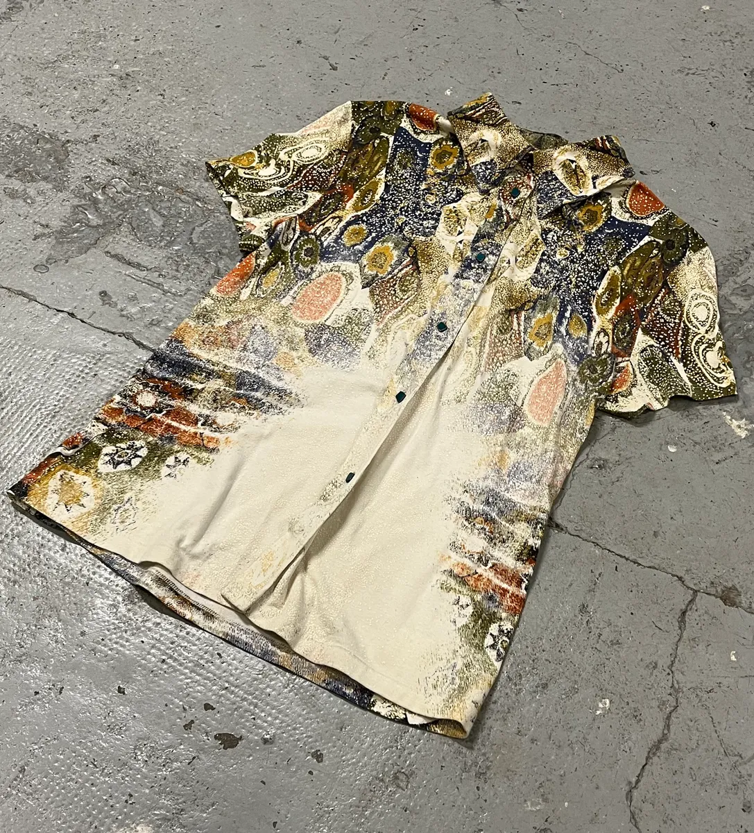2000s Roberto Cavalli Mosaic Gradient White Shirt - Image 4