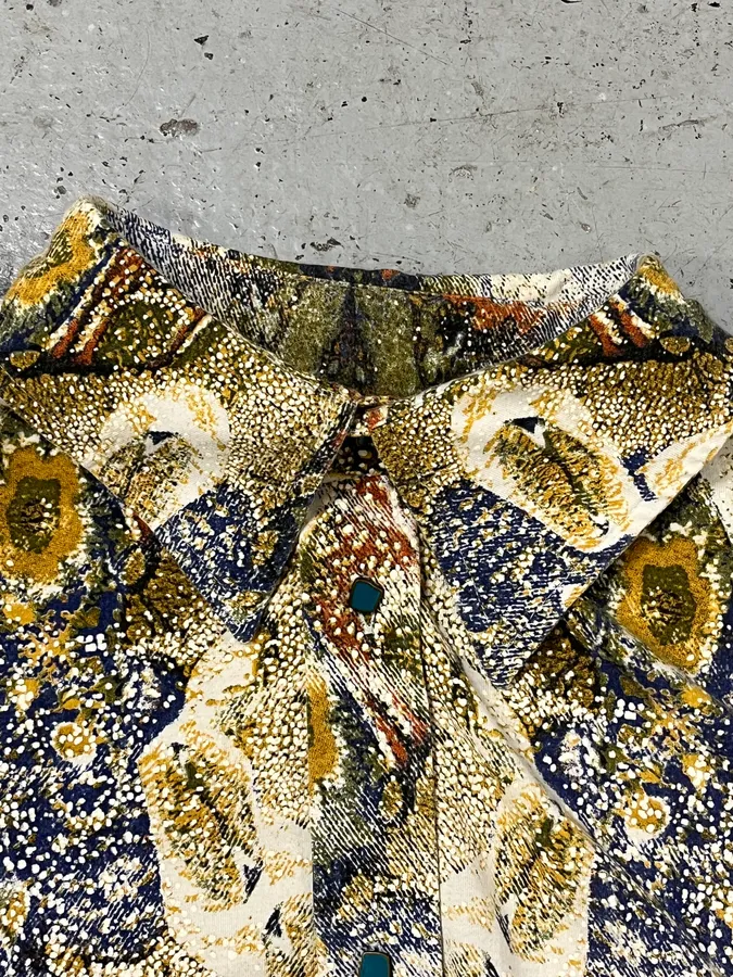 2000s Roberto Cavalli Mosaic Gradient White Shirt - Image 7