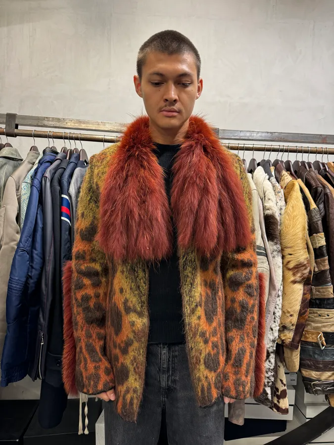 2000s Roberto Cavalli Multicolor Vulcano Wool & Mohair Cardigan Coat - Image 9