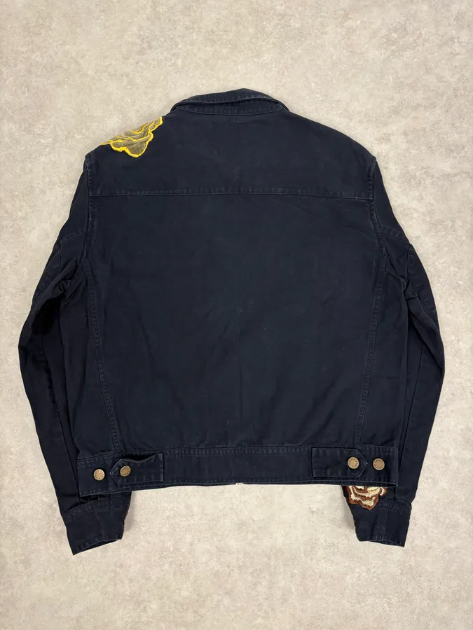 2000s Roberto Cavalli Navy Embroidered Floral Jacket - Image 6