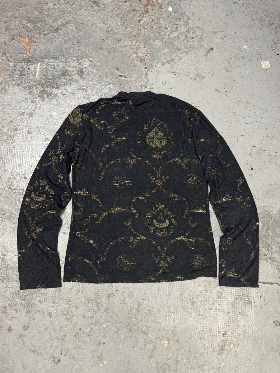 2000s Roberto Cavalli Navy Golden Royal Longsleeves - Image 4
