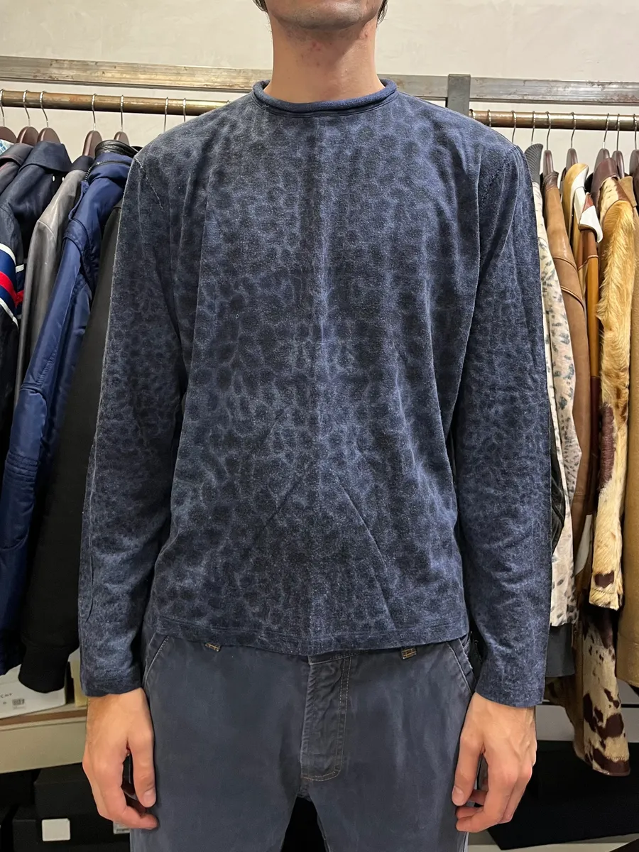 2000s Roberto Cavalli Navy Leopard Sweater - Image 2